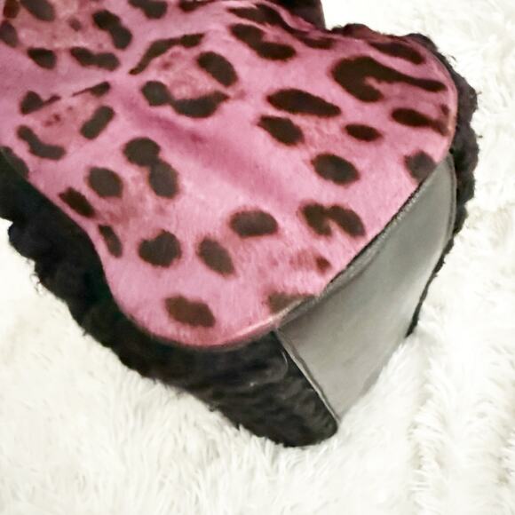 DOLCE & GABBANA | Knit Trim Ponyhair Sicily Satchel Shoulder Strap Purple Black - Picture 11 of 16